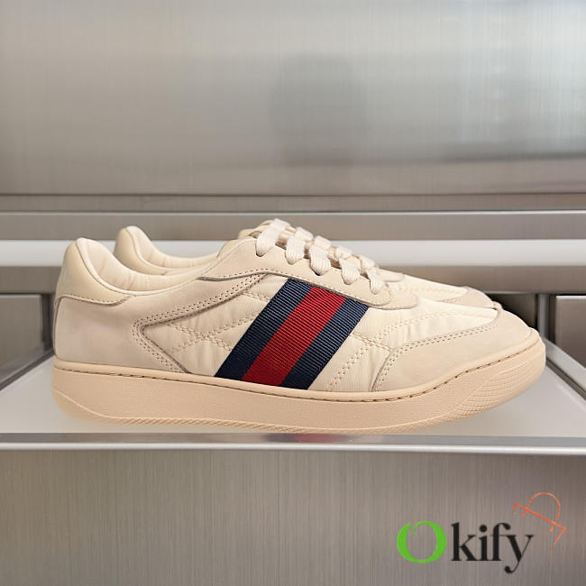 Okify Gucci Screener Beige Sneakers Unisex 2.5cm - 1