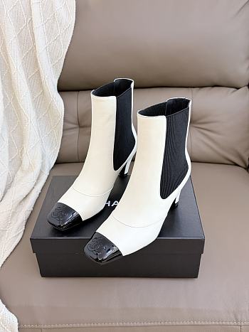 Okify CC Women White High-Heeled Chelsea Boots 6cm