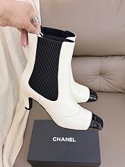 Okify CC Women White High-Heeled Chelsea Boots 6cm - 5