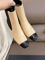 Okify CC Women Beige High-Heeled Chelsea Boots 6cm - 5