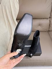 Okify CC Women Black Suede High-Heeled Chelsea Boots 6cm - 5