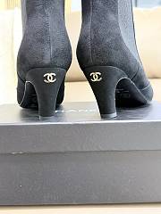 Okify CC Women Black Suede High-Heeled Chelsea Boots 6cm - 3