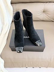 Okify CC Women Black Suede High-Heeled Chelsea Boots 6cm - 4
