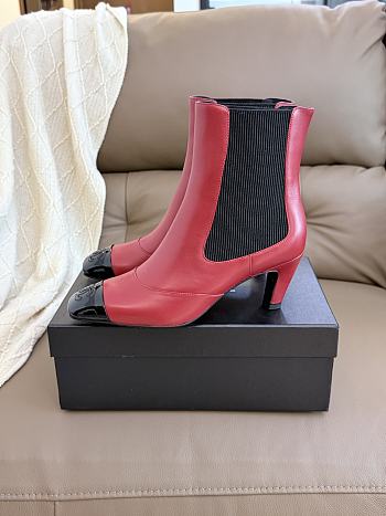 Okify CC Women Red High-Heeled Chelsea Boots 6cm