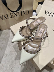 Okify Valentino White High Heels 5cm - 5