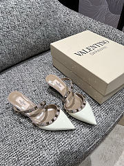 Okify Valentino White High Heels 5cm - 2