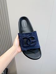 Okify Dolce & Gabbana Dark Blue Men Slides  - 6