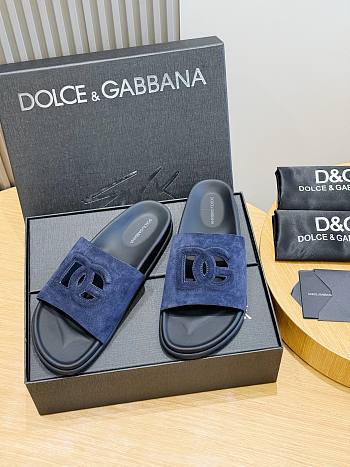 Okify Dolce & Gabbana Dark Blue Men Slides 