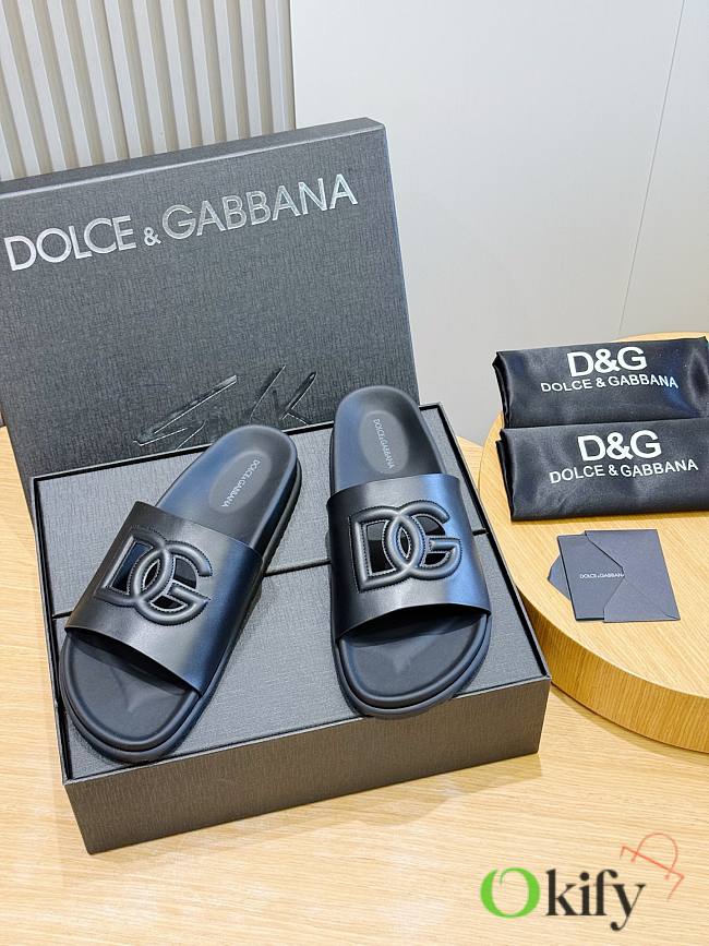 Okify Dolce & Gabbana Black Men Slides  - 1