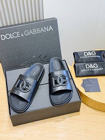 Okify Dolce & Gabbana Black Men Slides 