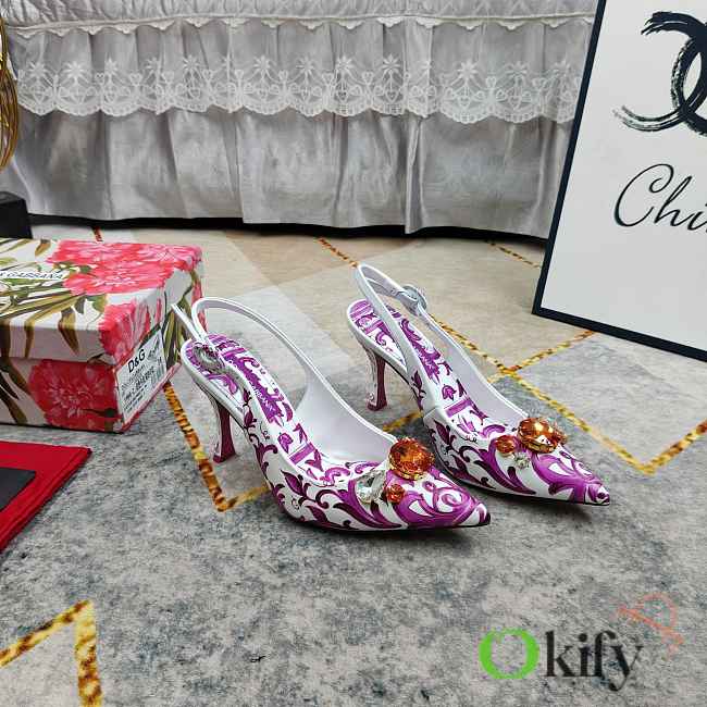 Okify Dolce & Gabbana Purple High Heels (has big size) - 1