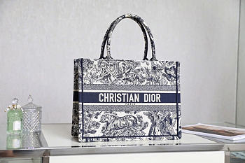 Okify Dior Book Tote Bag Blue 36.5x28x17.5cm