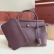 Okify Loro Piana Loom Bag Red Burgundy 33x23x18cm - 3