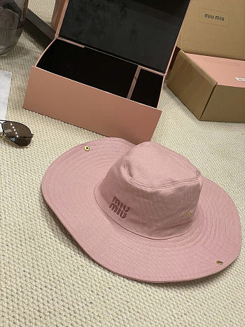 Okify MiuMiu Pink Wide Brim Hat 