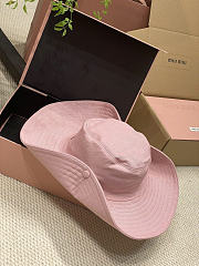 Okify MiuMiu Pink Wide Brim Hat  - 4