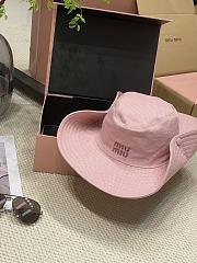 Okify MiuMiu Pink Wide Brim Hat  - 5