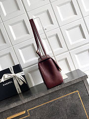 Okify CC 2026 Maxi Flap Bag Red Burgundy Grained Calfskin Gold Hardware 32x19.5x10cm - 5