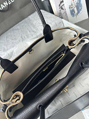 Okify CC Shopping Bag Black Calfskin And Beige Suede 31x15x12cm - 5