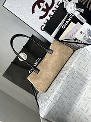 Okify CC Shopping Bag Black Calfskin And Beige Suede 31x15x12cm - 3