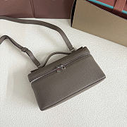 Okify Loro Piana Extra Pocket L19 Bag Gray Silver Hardware 19x12x7cm - 2