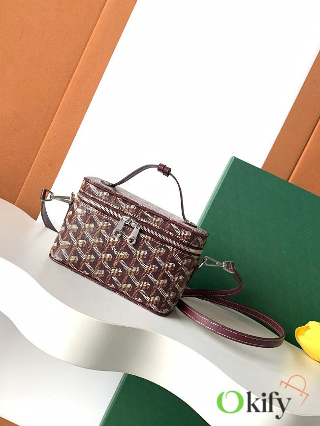 Okify Goyard Muse Vanity Bag Red Burgundy 16x10x8cm - 1
