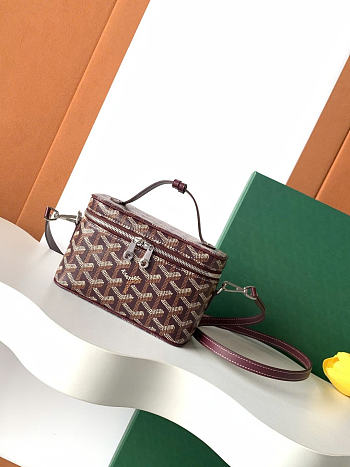 Okify Goyard Muse Vanity Bag Red Burgundy 16x10x8cm