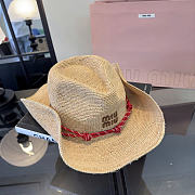 Okify MiuMiu Raffia Wide Brim Hat - 3
