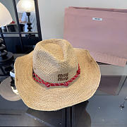 Okify MiuMiu Raffia Wide Brim Hat - 6
