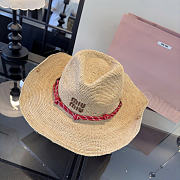 Okify MiuMiu Raffia Wide Brim Hat - 1