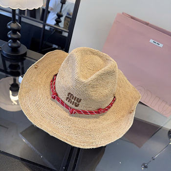 Okify MiuMiu Raffia Wide Brim Hat