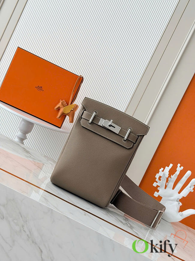 Okify Hermes Hac A Dos PM Backpack Gray 28x18x8cm - 1