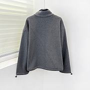 Okify MiuMiu Gray Fleece Stand Collar Jacket SML  - 5