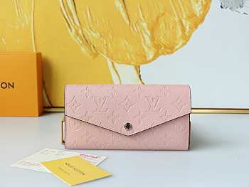Okify Louis Vuitton Light Pink Long Wallet 19x10cm