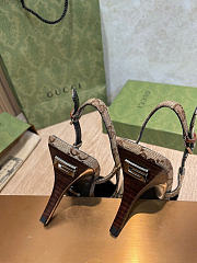 Okify Gucci Brown Slingback 7.5cm (has big size) - 4