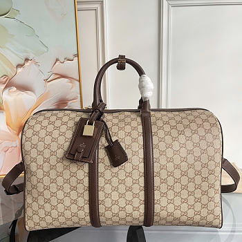 Okify Gucci Essence Classic Medium Duffle Bag Sand And Brown A006XM 45x27x23cm