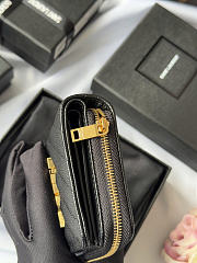 Okify YSL Black Grained Calfskin Small Wallet Gold Hardware 12x10x3cm - 5