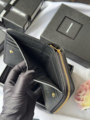 Okify YSL Black Grained Calfskin Small Wallet Gold Hardware 12x10x3cm - 3