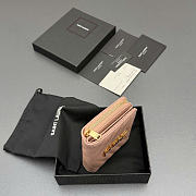 Okify YSL Pink Grained Calfskin Small Wallet 12x10x3cm - 6