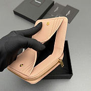 Okify YSL Pink Grained Calfskin Small Wallet 12x10x3cm - 4