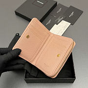 Okify YSL Pink Grained Calfskin Small Wallet 12x10x3cm - 3