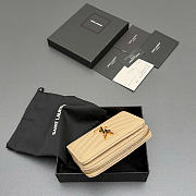 Okify YSL Beige Grained Calfskin Small Wallet 12x10x3cm - 2