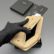 Okify YSL Beige Grained Calfskin Small Wallet 12x10x3cm - 4