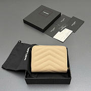 Okify YSL Beige Grained Calfskin Small Wallet 12x10x3cm - 3