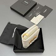 Okify YSL White Grained Calfskin Small Wallet 12x10x3cm - 6