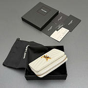 Okify YSL White Grained Calfskin Small Wallet 12x10x3cm - 5