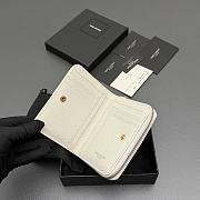 Okify YSL White Grained Calfskin Small Wallet 12x10x3cm - 3