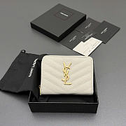 Okify YSL White Grained Calfskin Small Wallet 12x10x3cm - 1