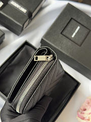 Okify YSL Black Grained Calfskin Small Wallet Silver Hardware 12x10x3cm - 6