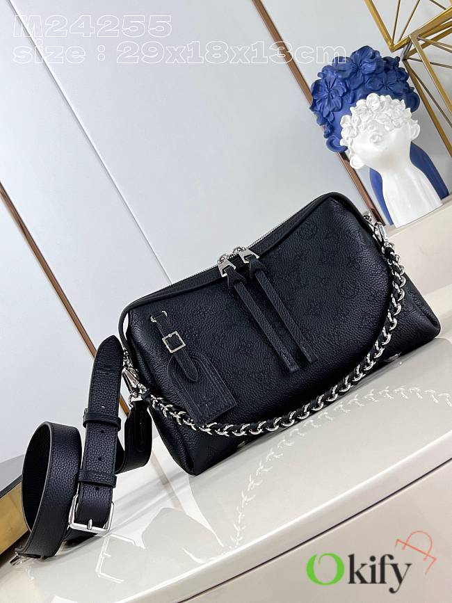 Okify Louis Vuitton Mahina Hand It All PM Bag Black M24255 29x18x13cm - 1