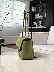 Okify CC Maxi Flap Bag Green Suede AS6627 32x19.5x10cm - 6